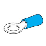 Crimp Terminal Ring Blue 6.3mm