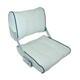 Axis Flip Back Seat Ivory White / Dark Blue Piping