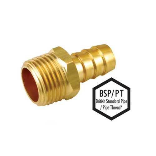Brass Hose Barb 3/8 x 1/8 HC54