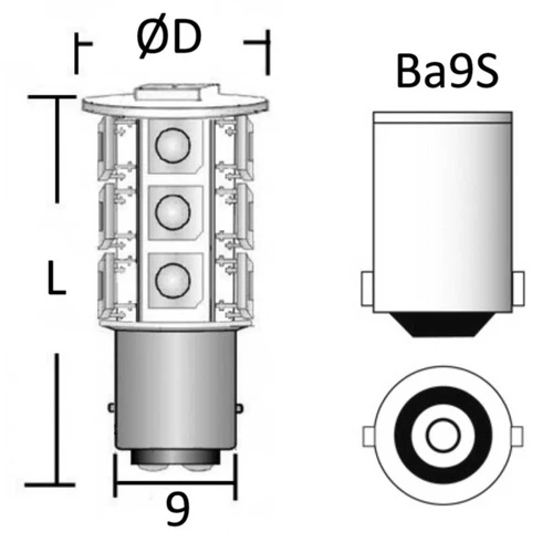 BA9S Replacement Bulb | 12v (50-61 Lumens) 14.225.01