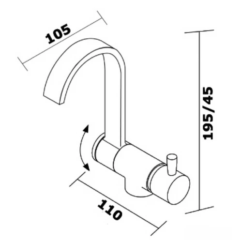 Chrome Foldable Tap - Hot/Cold Water Mixer 17.049.05