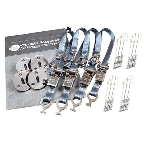 Grey Flush Pad Eye Kit | 25mm (4 Straps)