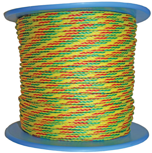 Ski Rope - Fluro Yellow with Ref and Green Fleck 7.5mm x 1m