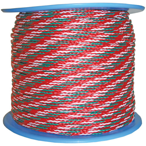 Ski Rope - Fluro Red with Green and White Fleck 7.5mm x 1m