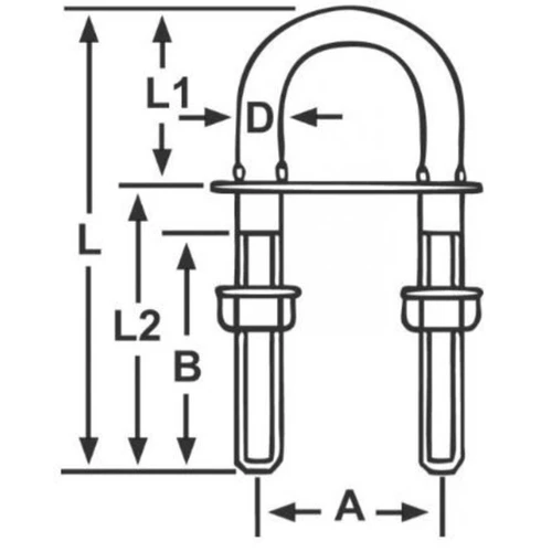 U Bolt 8 x 100mm 72008