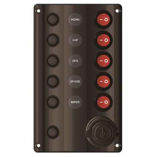 Switch Panel with Dual USB Socket