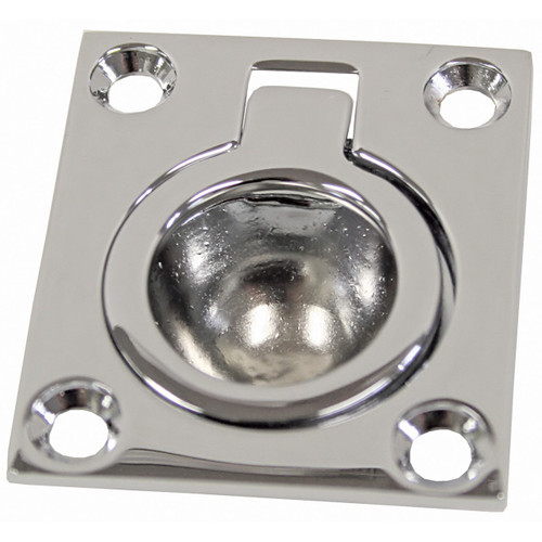 Flush Ring Pull Chrome Plated Brass 43mm x 37mm