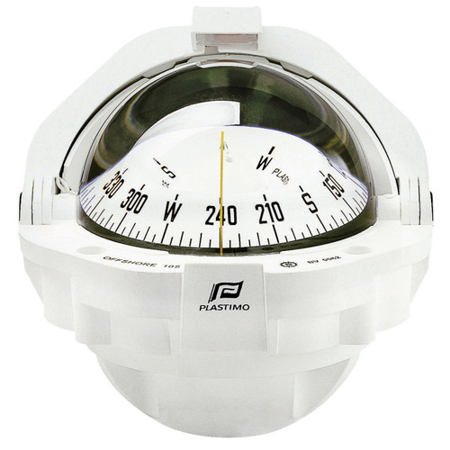 Offshore 105 Powerboat Compass White, Flush Mount, Conical Card Offshore 105 Powerboat Compass White, Flush Mount, Conical Card