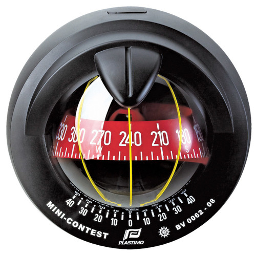 Mini-Contest Sailboat Compass - Black with Red Card Mini-Contest Sailboat Compass - Black with Red Card