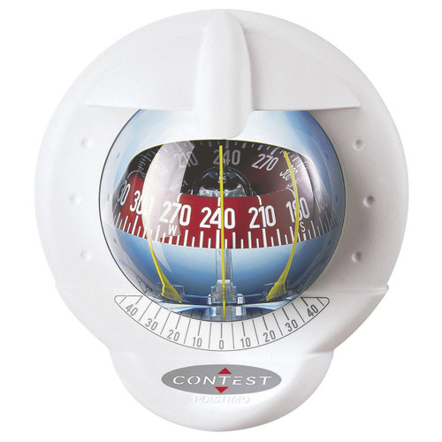 Contest 101 Sailboat Compass White, Red Card for Inclined Bulkheads