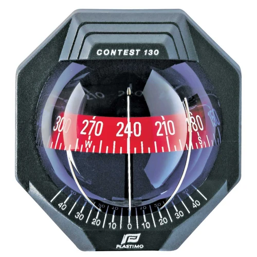 Contest 130 Sailboat Compass Black, Bulkhead Vertical Mount, Red Card RWB8070