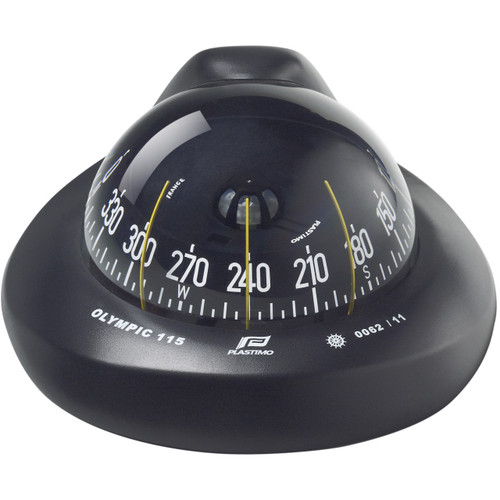 Olympic 115 Sailboat Compass Black, Inclined Flush Mount, Flat Card