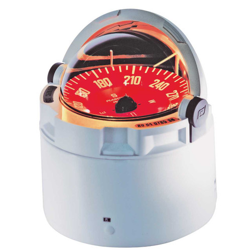 Olympic 135 Sailboat Compass White, Binnacle Mount, Red Card RWB8088