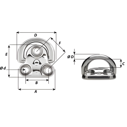 Folding Pad Eye Dimensions