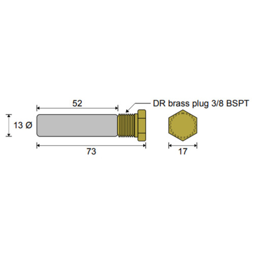 Pencil Anode with Plug