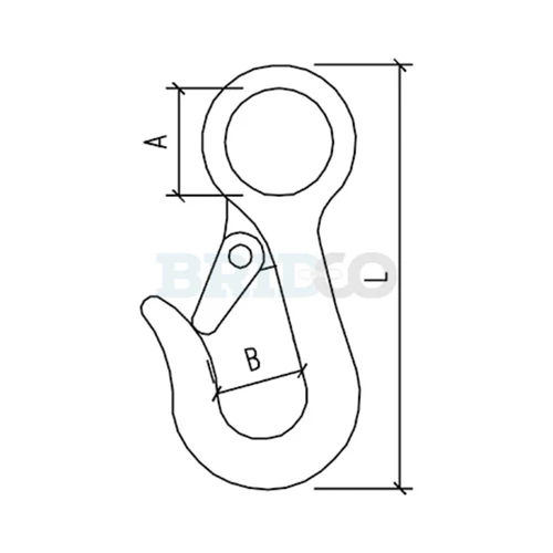 Eye Slip Hook + Safety Catch 10mm ss-325x-10