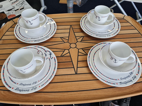 Large Plates with Anchor Design Set of 6