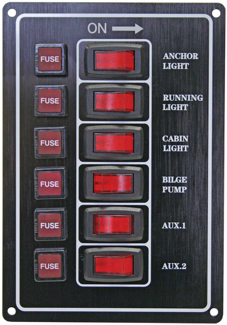 Switch Panel -Black 6 Sw RWB537B