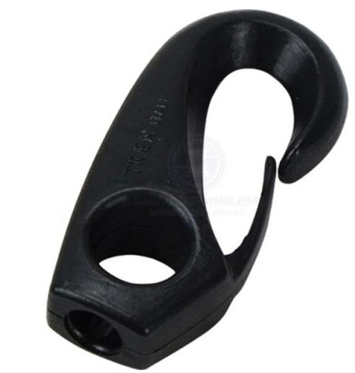 Shock Cord Hook Black Nylon 6mm