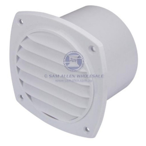 Vent Flush with Tail White ABS Suits 102mm Hose