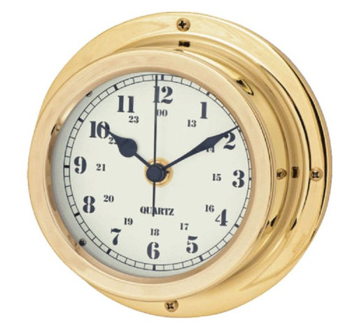 Clock Brass Enclosed Face Dia 95mm