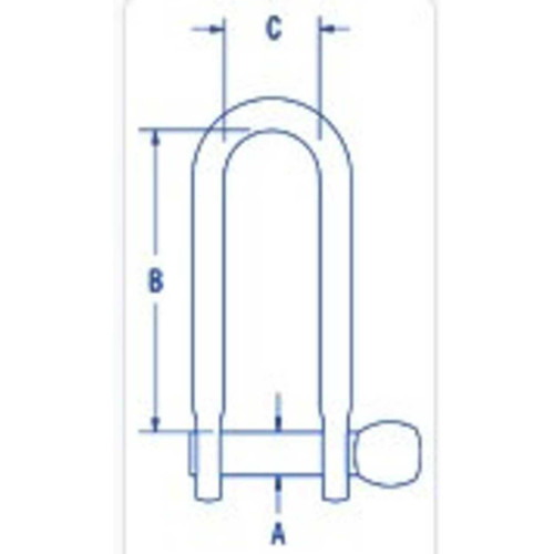 D Shackle Long 9.5mm RF625