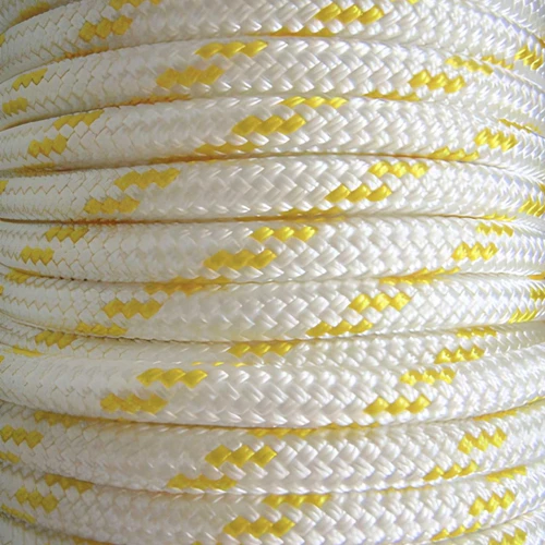 Yellow Fleck Double Braid Rope | Sold Per 100m Reel DBFLKY6/100-V