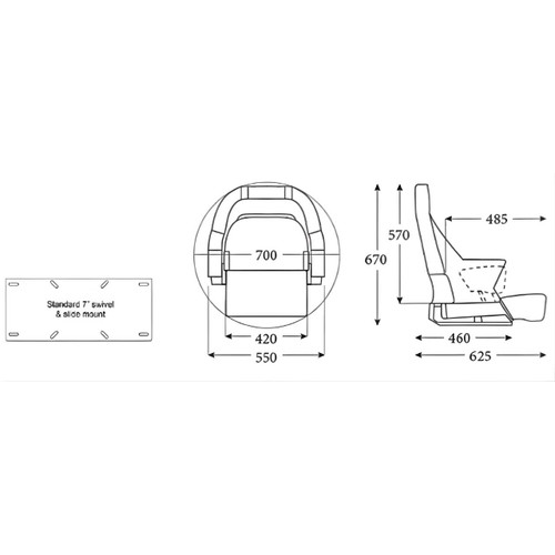 Seat M700 Hi-Back Blue/White rwb5018