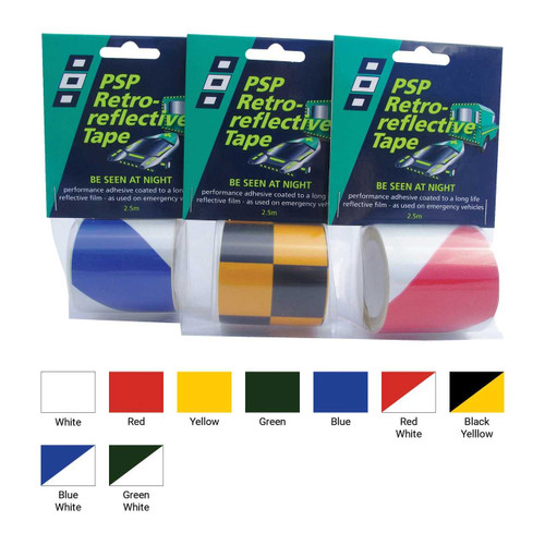 Retro Reflective Tape - 1 Roll Pack 50mm x 2.5m rwb11221-V