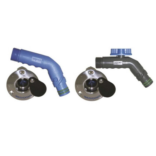 Deckwash Quick Connect Kit - S/S Angled | With or Without Faucet Tap J27-119-V