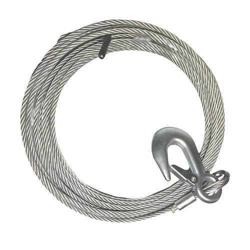 Winch Cable S/S 7.5m Snap Hook WC7.5M