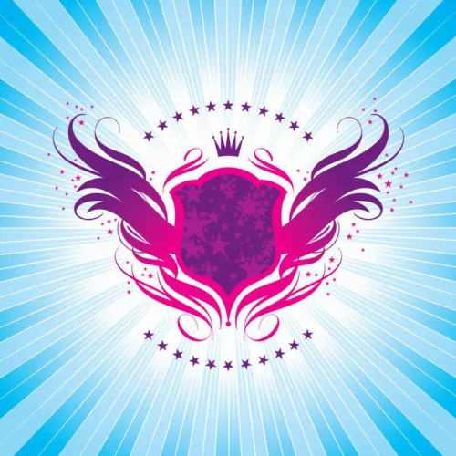 Graphic from bottle label:
Illustration of a shield with wings and a crown