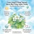 Watercolor graphic against a bright blue sky with soft clouds. A cluster of white thimbleberry blossoms and broad green leaves sits center-frame. Headline: "Every Small Thing Turned Into a Big Thing Again Today — Thimbleberry Flower Essence." Four captions with icons: a smiling sun ("Supports an easygoing, bright-side outlook"), a floating balloon ("Encourages detachment from imagined outcomes"), a mountain shield emblem ("Stay unfazed when circumstances get difficult"), and a heart over a wave ("Move through the day with positivity and gratitude").