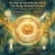 Watercolor  graphic in green and gold. A golden chrysanthemum glows at the center of concentric golden rings labeled "Spirit & Soul Connection," "Inner Wisdom & Wholeness," and "Enduring Positive Energy." Headline: "The Part of You With the Direct Line Keeps Getting Outvoted — Chrysanthemum Flower Essence." Four captions with icons: a compass and heart-to-brain arrow ("Brings the spirit into alignment with body and soul"), a descending light ("The spirit is the part that tends to get suppressed"), a glowing scroll ("It holds the direct line to wisdom and wholeness"), and a sun with a clock ("Positive, enduring energy through the day"). 