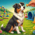 Focus For Pets bottle label illustration: Border Collie sitting at the start of an agility course receiving a training treat.