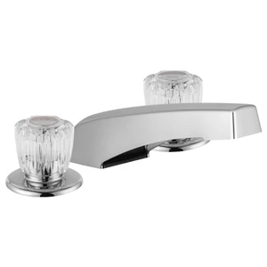 Dura Faucet Economical Widespread Garden Tub Filler Faucet - Crystal Acrylic Knobs (Chrome Polished)