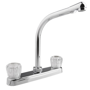 Hi-Rise RV Kitchen Faucet - Clear Knobs