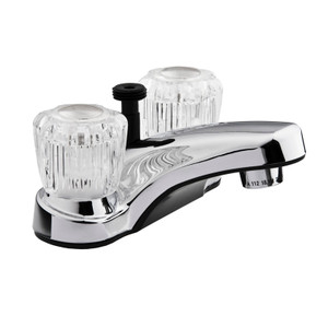 RV Lavatory Faucet w/ Shower Diverter - Clear Knobs