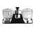 RV Lavatory Faucet w/ Shower Diverter - Clear Knobs