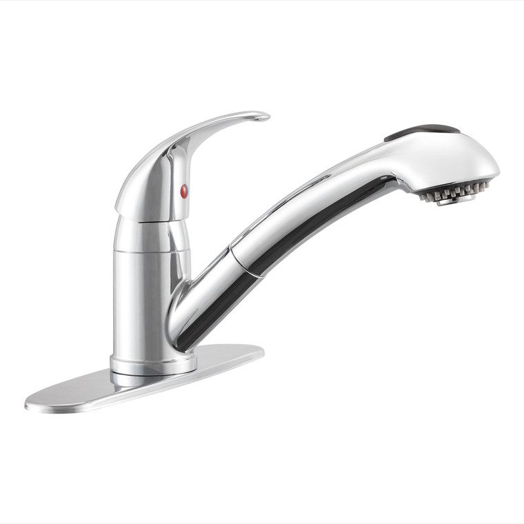 Pull-Out RV Kitchen Faucet with Optional Deck Plate