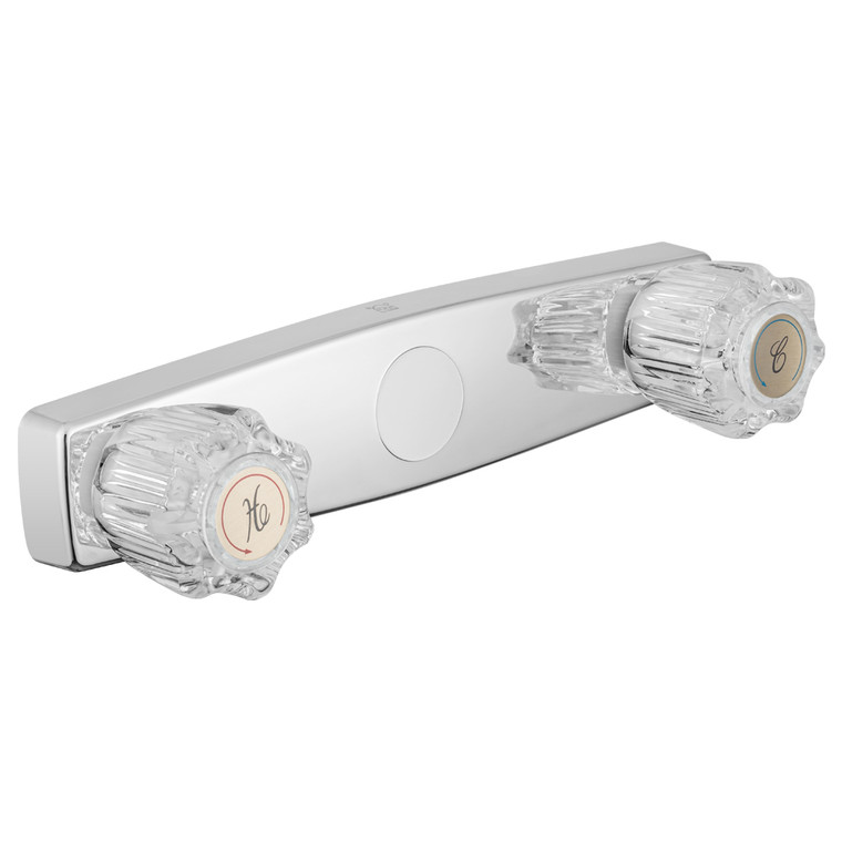 Dura Faucet Economical Shower Faucet with Crystal Acrylic Knobs (Chrome Polished)