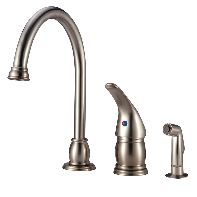 Gooseneck Kitchen Sink Faucet with Matching Side Sprayer 