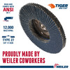 Weiler Tiger® Big Cat High Density 4-1/2" X 5/8"-11 60 Grit Type 27 Flap Disc