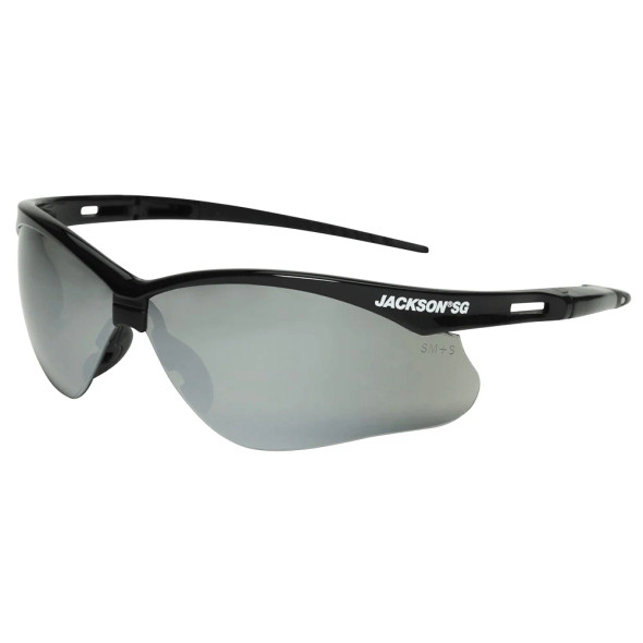 Jackson Safety® SG Series 50006 Safety Glasses with Black Frame and Smoke Mirror Lens