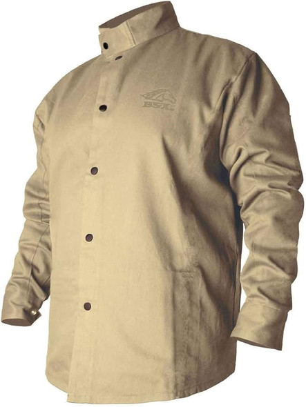 Black Stallion® Large BSX® Tan Cotton Flame Resistant Jacket With Snap Closure