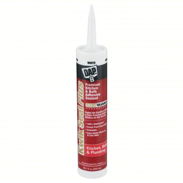 DAP Kwik Seal Plus 10.1 Oz. Brighter White Premium Kitchen & Bath Adhesive Sealant