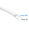 PTFE 3x5mm White Teflon Tube - 1 Meter (3mm ID X 5mm OD)