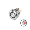 Flat Head 16mm 3V-6V Ring Light Non-Latching Metal Push-Button Switch - Red Light