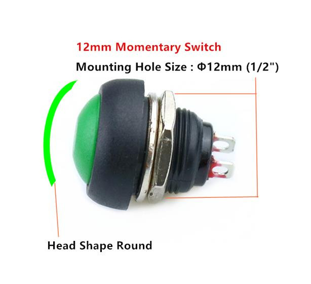 Waterproof Momentary ON/OFF PushButton - 1A 250V rating.