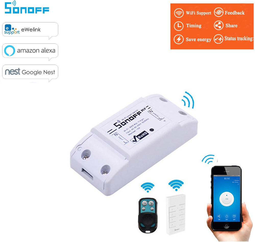 RF Wi-Fi Smart Switch Module - Up to 10A/2200W at 90-250V AC
